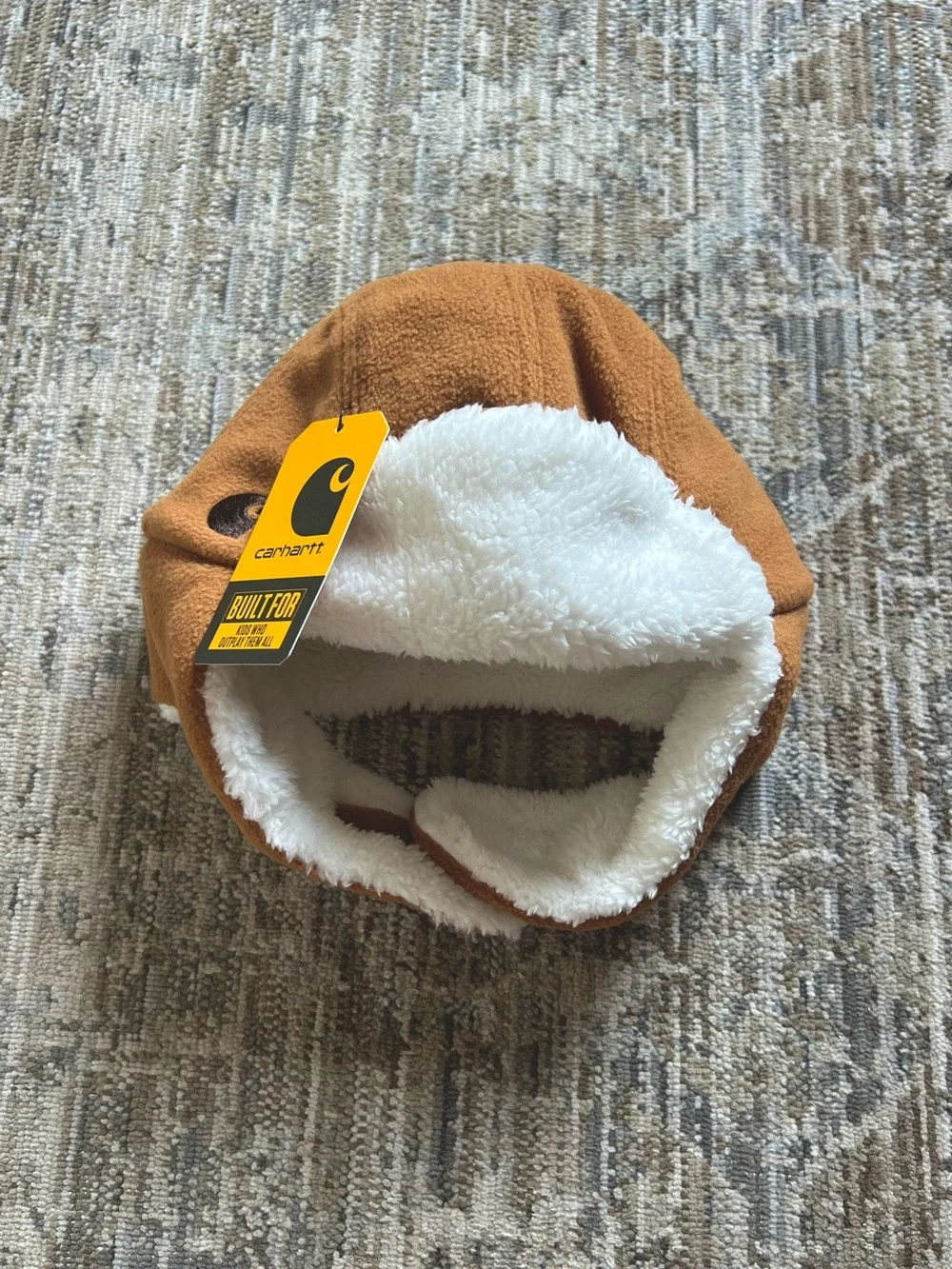 Carhartt Brown Sherpa-Lined Toddler Trapper Hat
